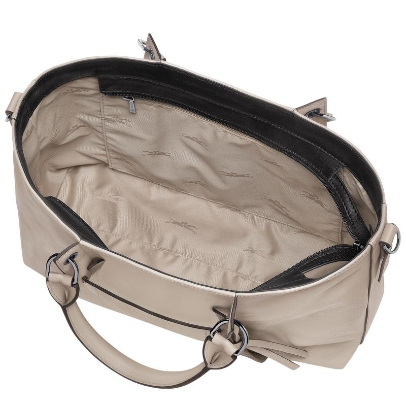 Clay Grey Women's Longchamp 3D L Handbags | 0371-PJKSQ