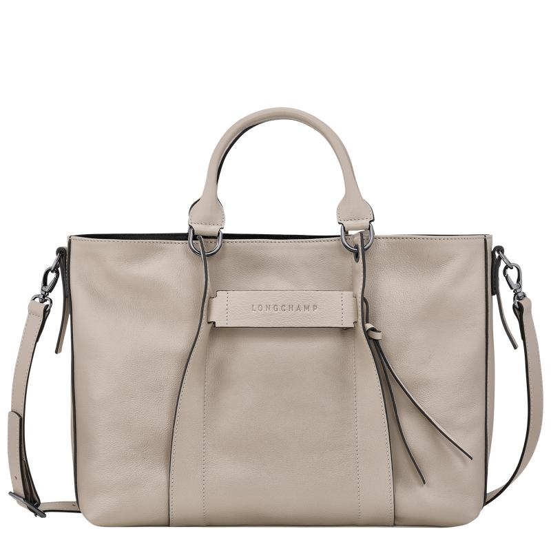 Clay Grey Women\'s Longchamp 3D L Handbags | 0371-PJKSQ