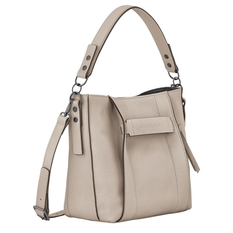 Clay Grey Women's Longchamp 3D S Crossbody Bags | 9721-FOMVP