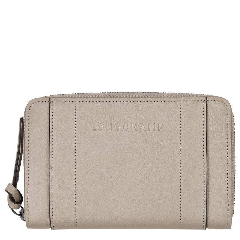 Clay Grey Women\'s Longchamp 3D Wallets | 7501-XGWIZ