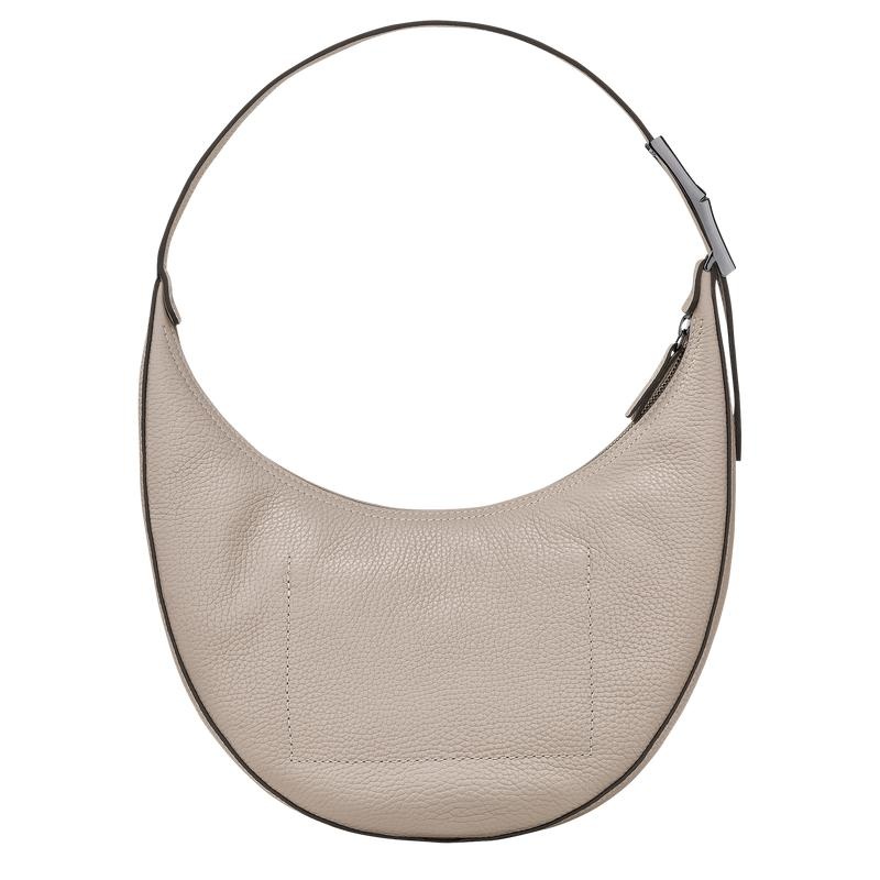 Clay Grey Women's Longchamp Roseau Essential M Hobo Bags | 7516-HSPOC