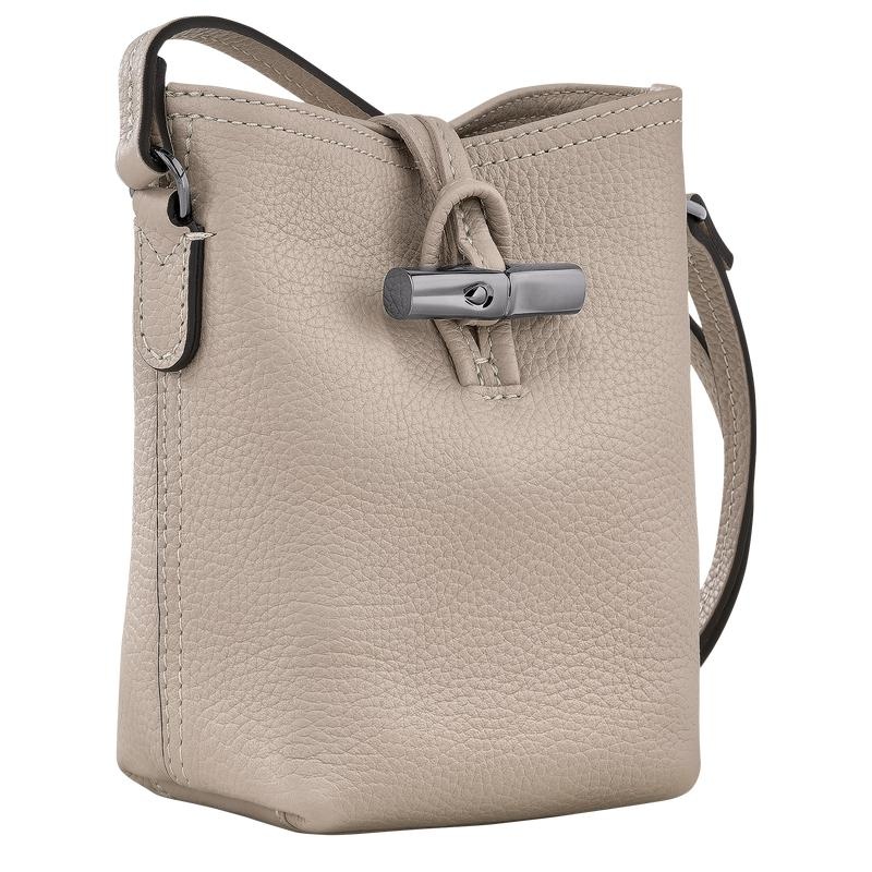 Clay Grey Women's Longchamp Roseau Essential XS Crossbody Bags | 0283-QLPRO