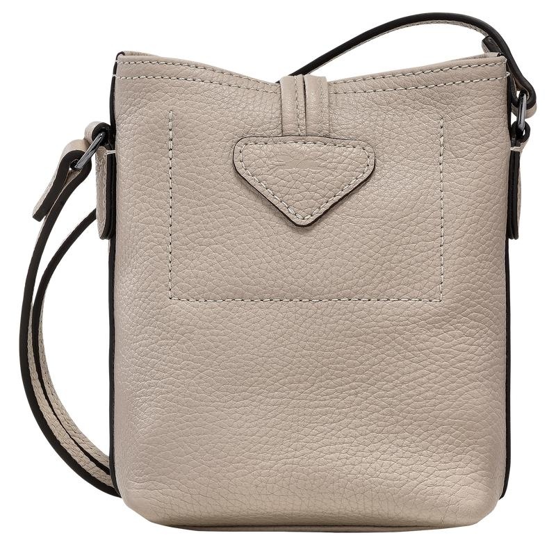 Clay Grey Women's Longchamp Roseau Essential XS Crossbody Bags | 0283-QLPRO