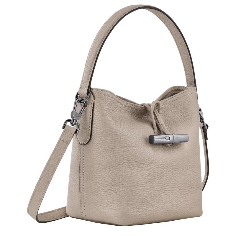 Clay Grey Women's Longchamp Roseau Essential XS Bucket Bag | 8590-RWHTX