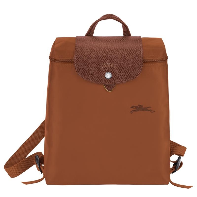 Cognac Brown Men\'s Longchamp Le Pliage Green M Backpacks | 2865-NKUBV