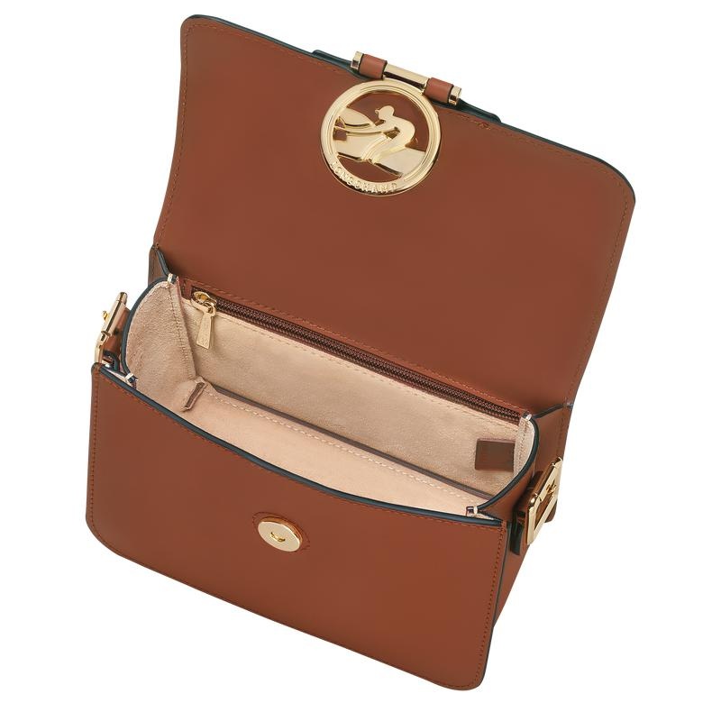 Cognac Brown Women's Longchamp Box-Trot S Crossbody Bags | 6793-QGFHD