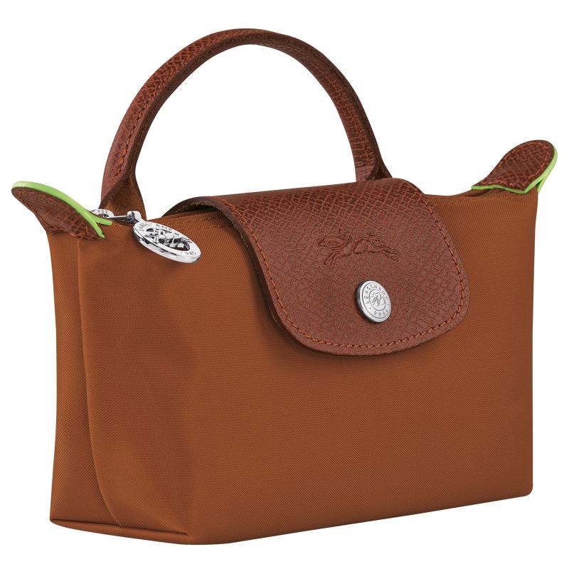 Cognac Brown Women's Longchamp Le Pliage Green with handle Pouches | 8790-EYMWT