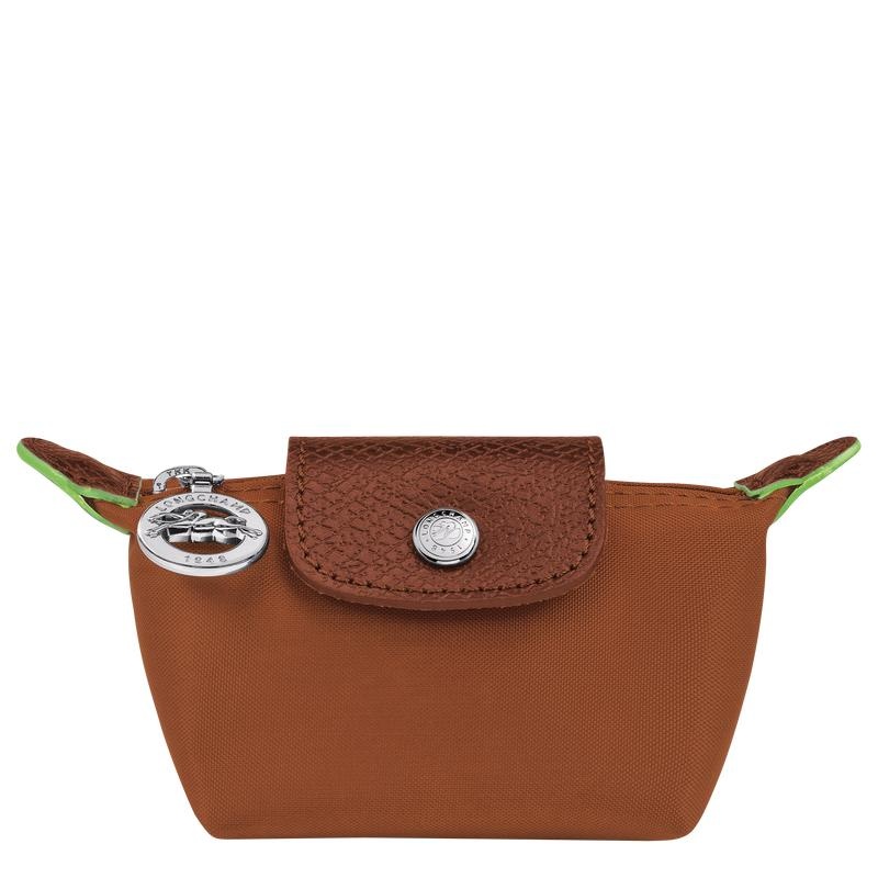 Cognac Brown Women\'s Longchamp Le Pliage Green Coin Purses | 7682-XSWED