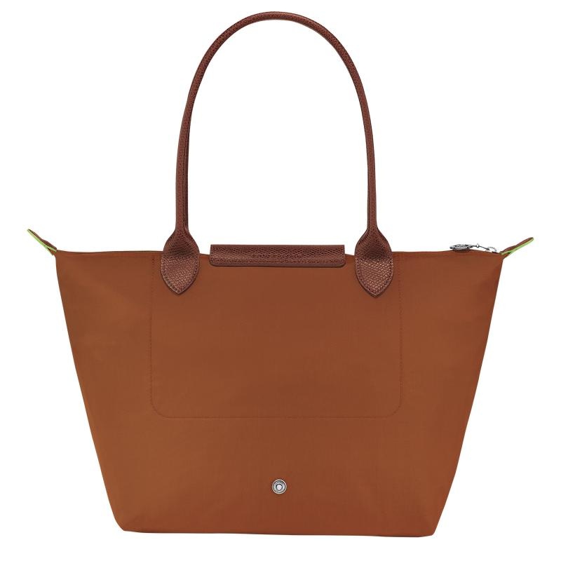 Cognac Brown Women's Longchamp Le Pliage Green M Tote Bag | 0943-YVHFD