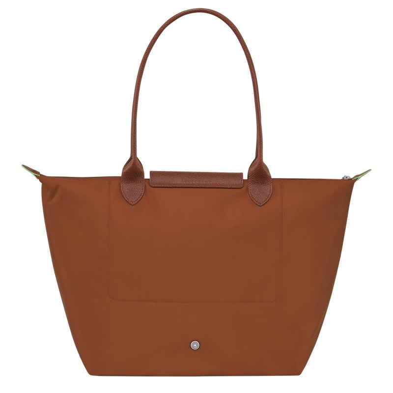 Cognac Brown Women's Longchamp Le Pliage Green L Tote Bag | 9678-LCXQW