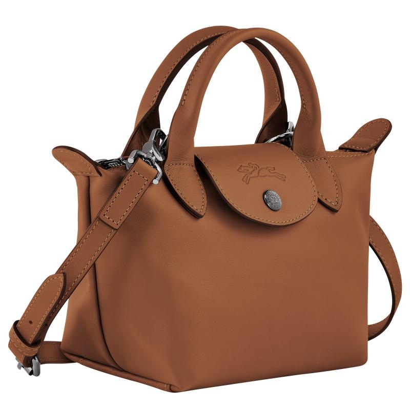 Cognac Brown Women's Longchamp Le Pliage Xtra XS Handbags | 0384-ESDQX