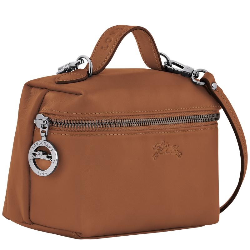 Cognac Brown Women's Longchamp Le Pliage Xtra XS Vanity Crossbody Bags | 4719-WCANE