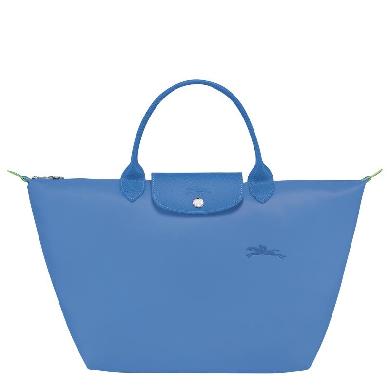 Cornflower Blue Women\'s Longchamp Le Pliage Green M Handbags | 8037-QAGHC