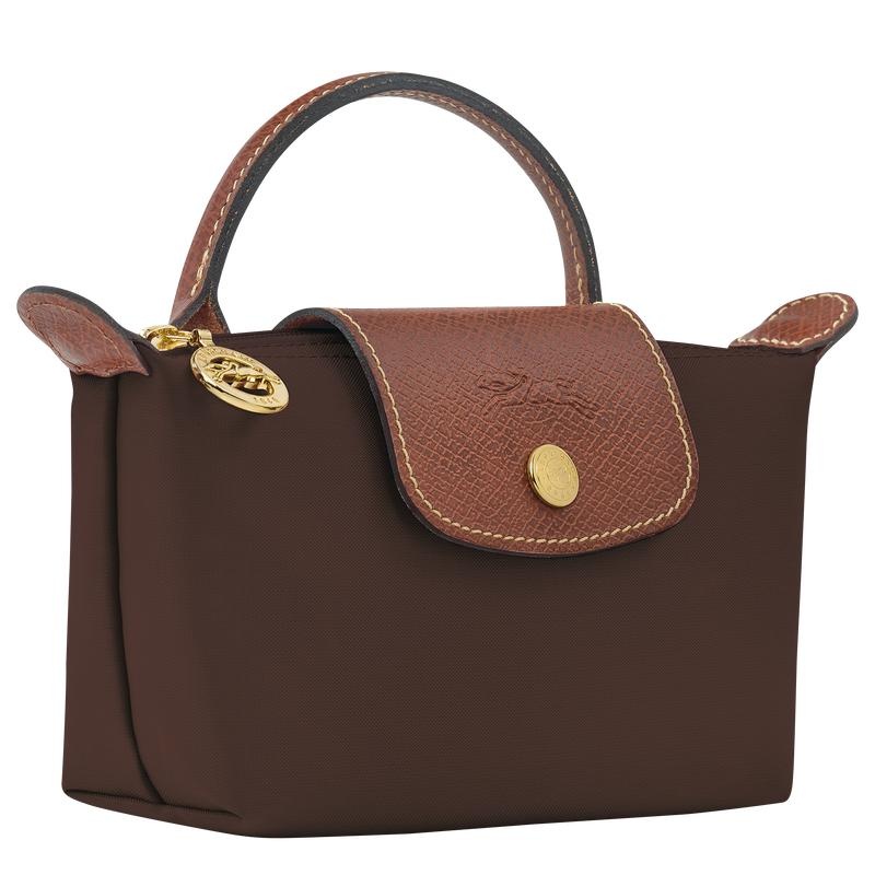 Ebony Brown Men's Longchamp Le Pliage Original with handle Pouches | 4712-QAHUR