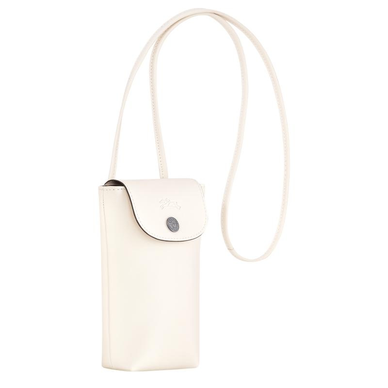 Ecru White Men's Longchamp Le Pliage Xtra with leather lace Phone Case | 3196-SXCEA