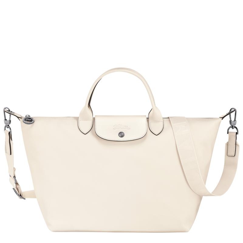 Ecru White Men\'s Longchamp Le Pliage Xtra L Handbags | 8379-QZHCE