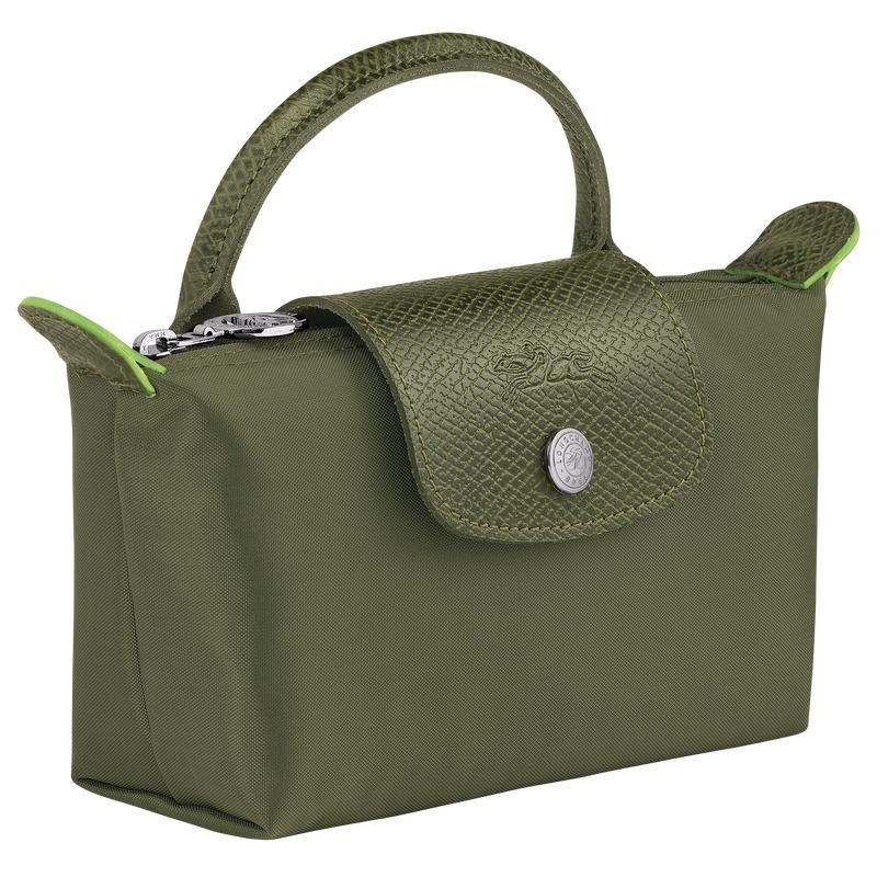 Forest Green Men's Longchamp Le Pliage Green with handle Pouches | 5670-HRGXP