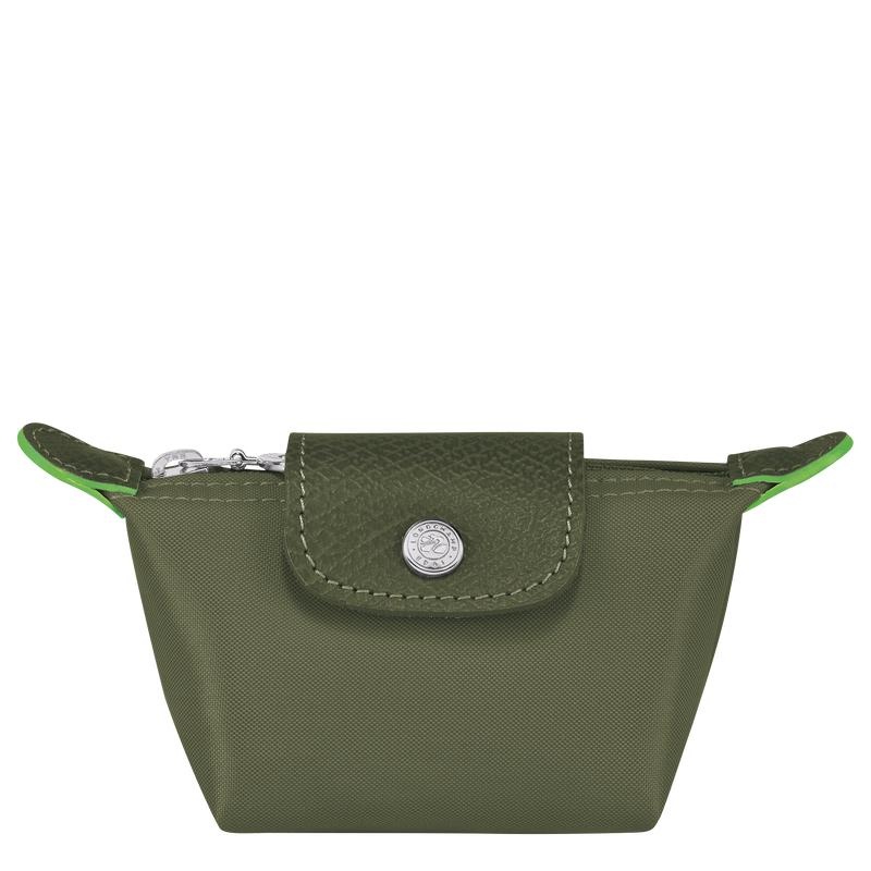 Forest Green Men\'s Longchamp Le Pliage Green Coin Purses | 3094-KAOFW