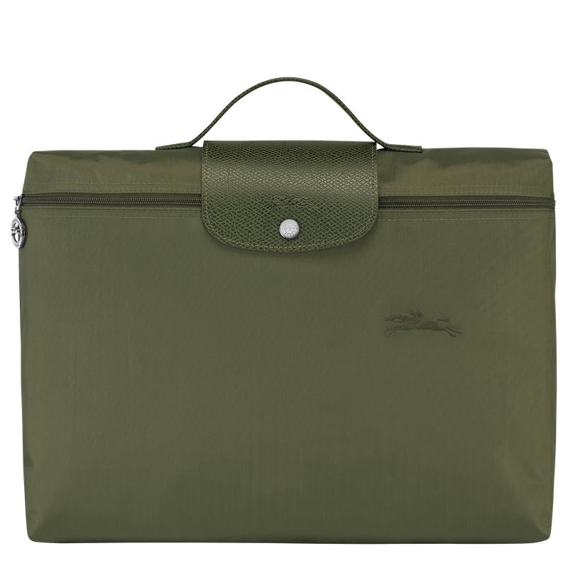 Forest Green Men\'s Longchamp Le Pliage Green S Briefcase | 9751-BMIAR