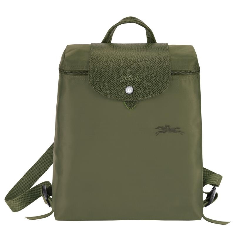 Forest Green Men\'s Longchamp Le Pliage Green M Backpacks | 7568-JZWOH