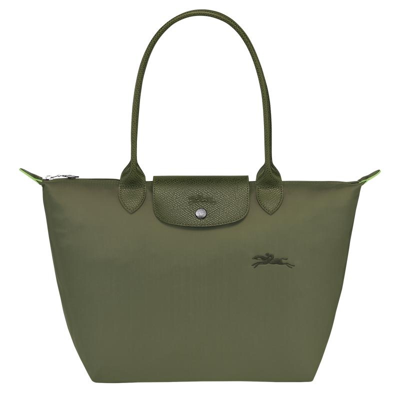 Forest Green Women\'s Longchamp Le Pliage Green M Tote Bag | 2374-DCGLH