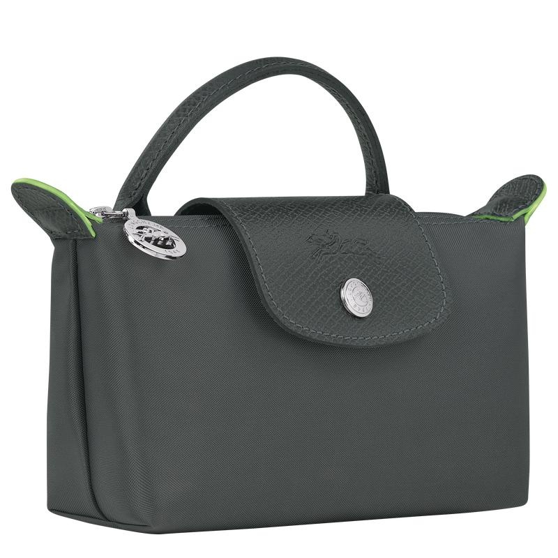 Graphite Grey Men's Longchamp Le Pliage Green with handle Pouches | 0429-HMSPL