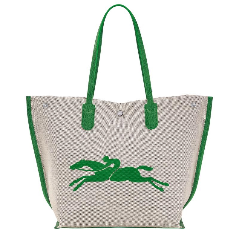 Green Women's Longchamp Essential L Tote Bag | 7219-UVQGJ