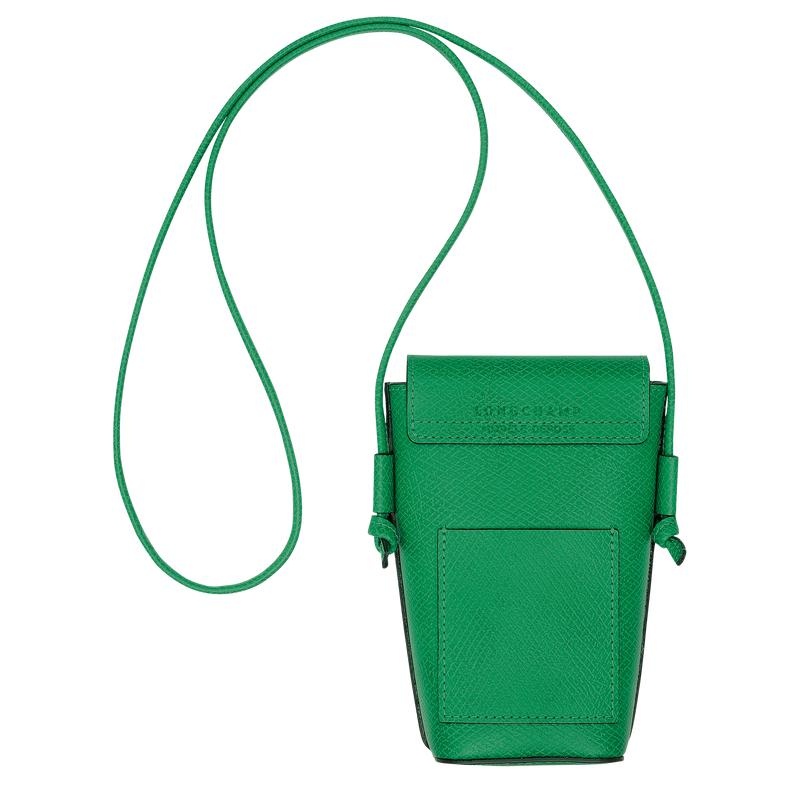 Green Women's Longchamp Épure with leather lace Phone Case | 1436-CRHVS