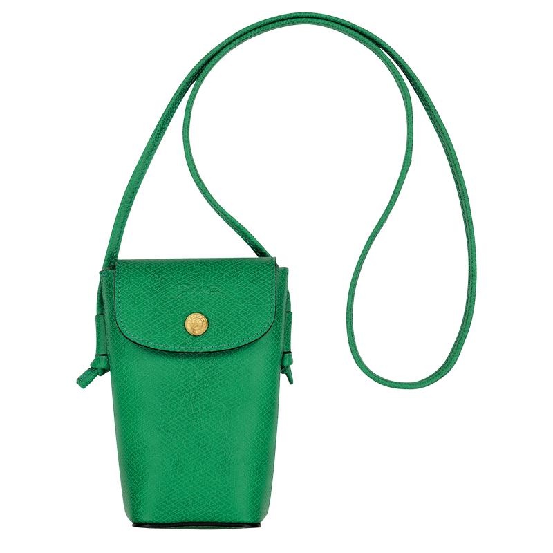 Green Women\'s Longchamp Épure with leather lace Phone Case | 1436-CRHVS