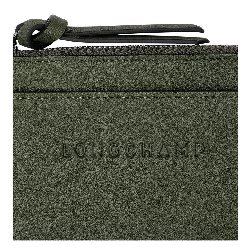 Khaki Men's Longchamp 3D Cardholders | 7023-CYASL