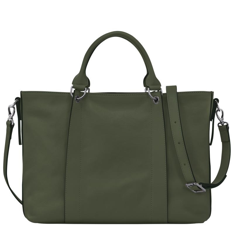 Khaki Women's Longchamp 3D L Handbags | 0841-EFNQH