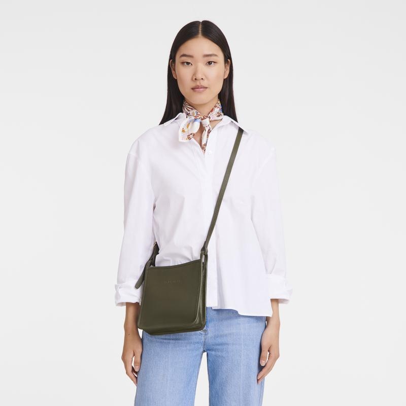 Khaki Women's Longchamp Le Foulonné S Crossbody Bags | 2795-PIAQW