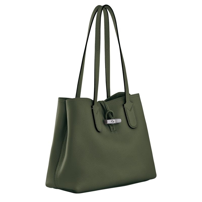 Khaki Women's Longchamp Roseau Essential M Tote Bag | 9032-TKEID