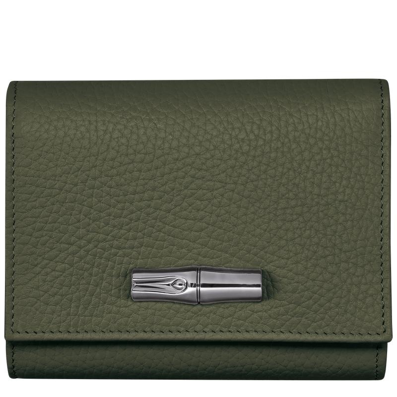 Khaki Women\'s Longchamp Roseau Essential Wallets | 2078-QZNJO