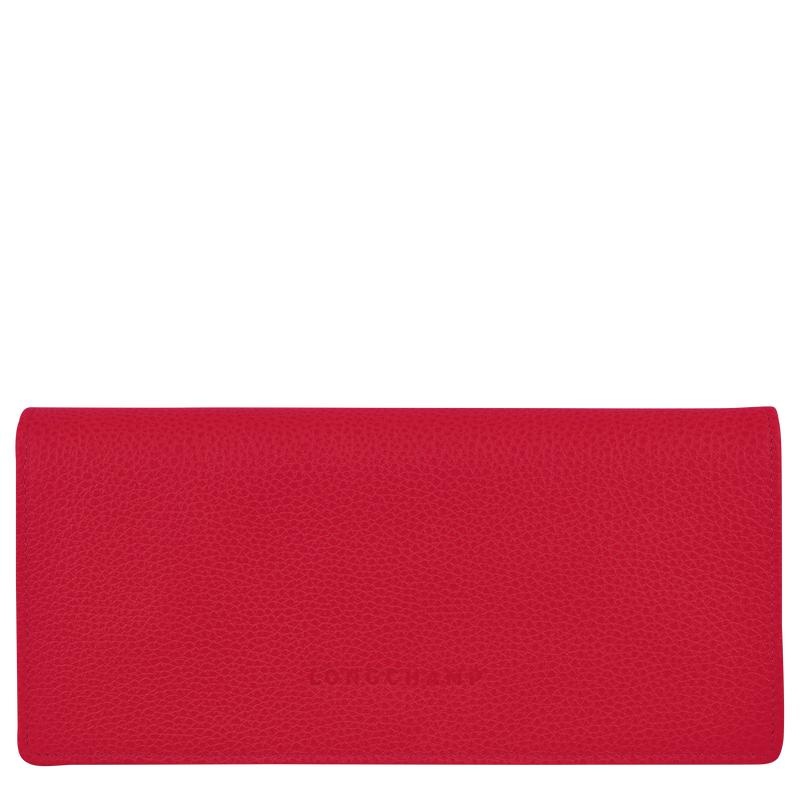 Love Red Women\'s Longchamp Le Foulonné Continental Wallets | 4681-EIHPJ