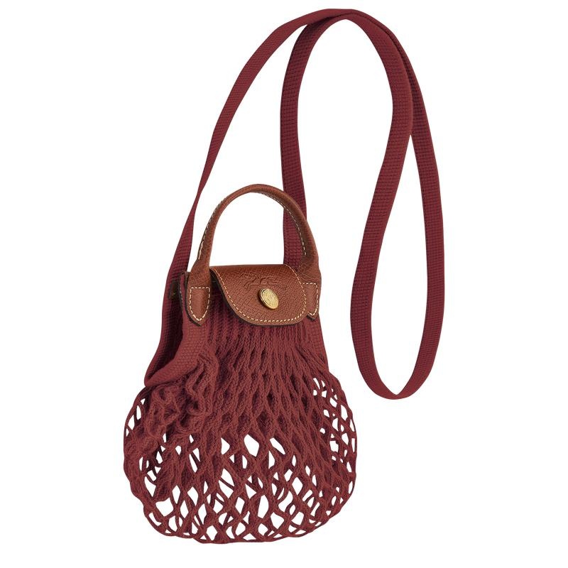 Mahogany Brown Women's Longchamp Le Pliage Filet XS Mesh Bag | 2530-MOPVS