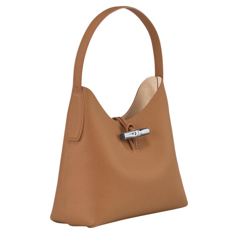 Natural Brown Women's Longchamp Roseau M Hobo Bags | 5417-VJWMB