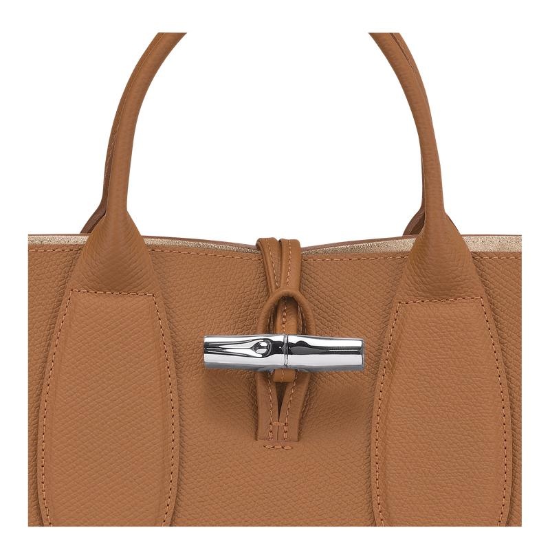 Natural Brown Women's Longchamp Roseau M Handbags | 8613-FTHEV