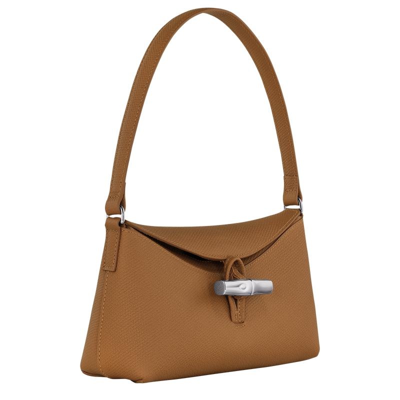 Natural Brown Women's Longchamp Roseau S Hobo Bags | 6834-XTZCI