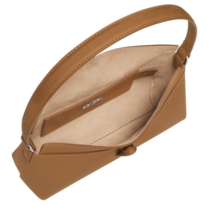 Natural Brown Women's Longchamp Roseau S Hobo Bags | 6834-XTZCI