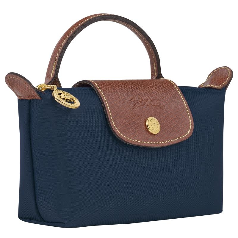 Navy Men's Longchamp Le Pliage Original with handle Pouches | 1603-HKFAG