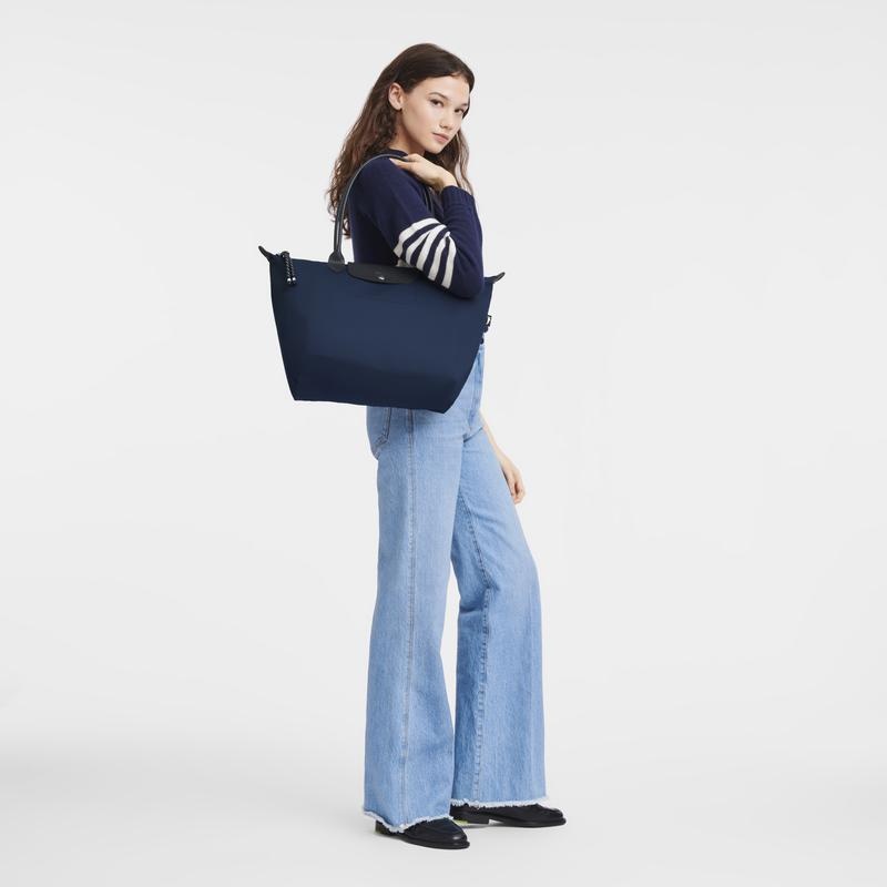 Navy Women's Longchamp Le Pliage Energy L Tote Bag | 8693-YAONJ