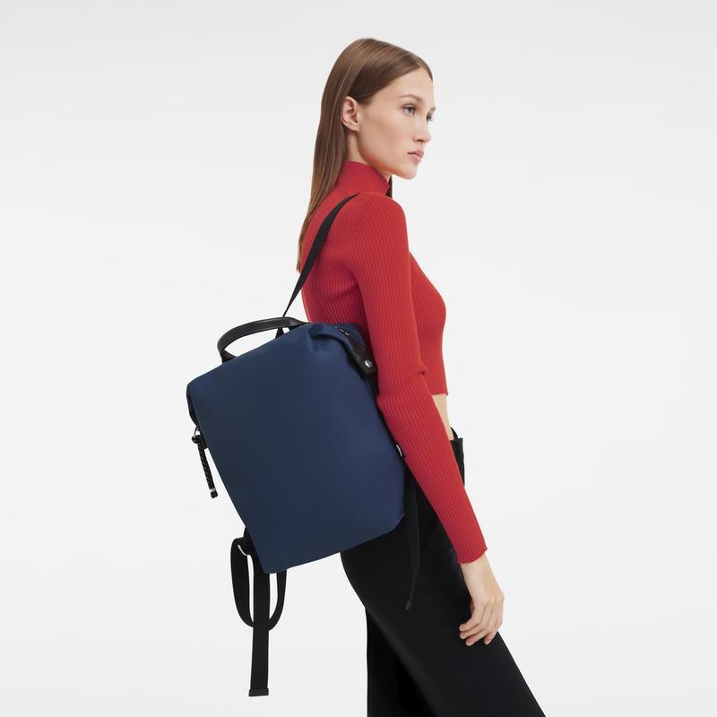 Navy Women's Longchamp Le Pliage Energy L Backpacks | 8035-QWMCH