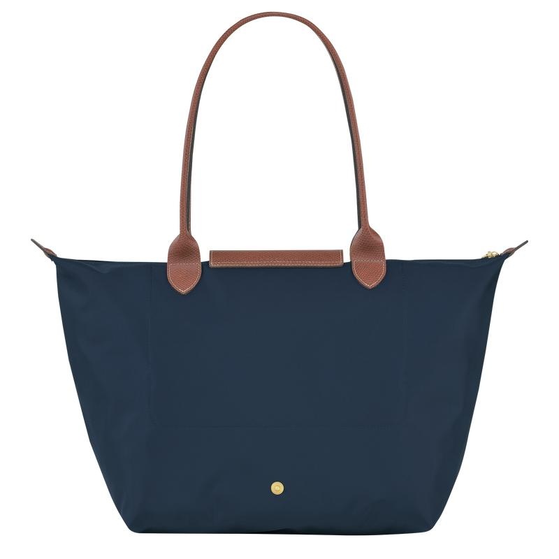 Navy Women's Longchamp Le Pliage Original L Tote Bag | 4596-EHXKO