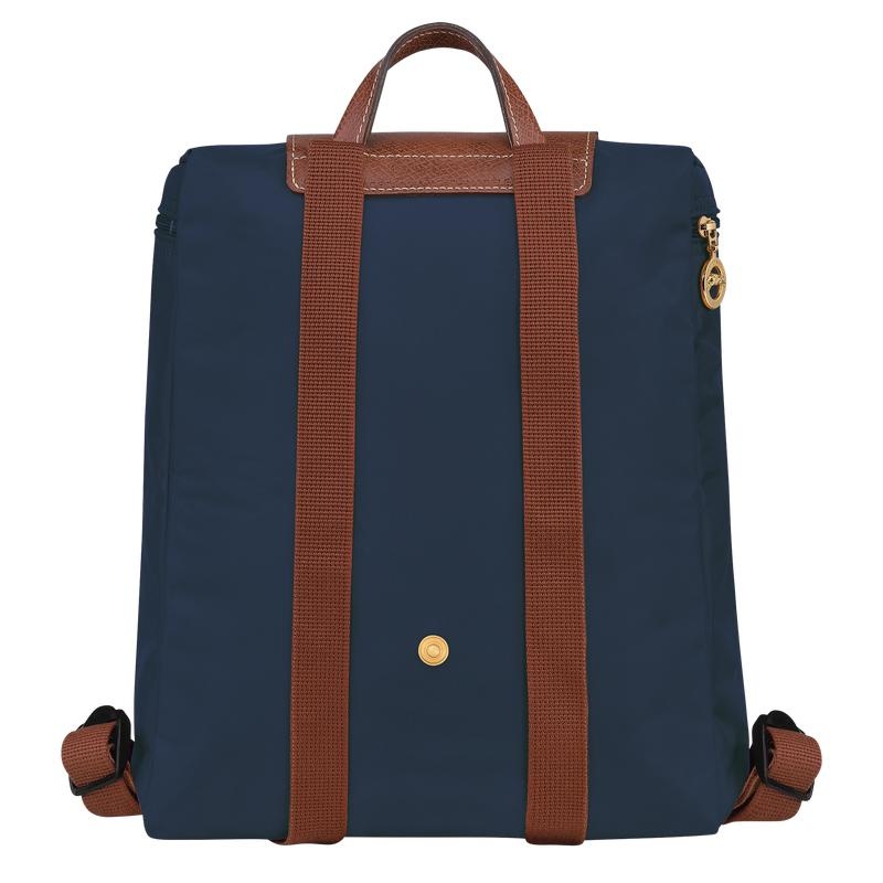 Navy Women's Longchamp Le Pliage Original M Backpacks | 5206-LBODC