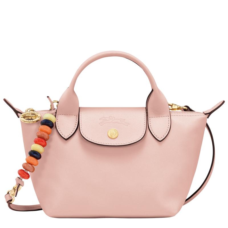 Nude Pink Women\'s Longchamp Le Pliage Xtra XS Handbags | 0837-FNLEK