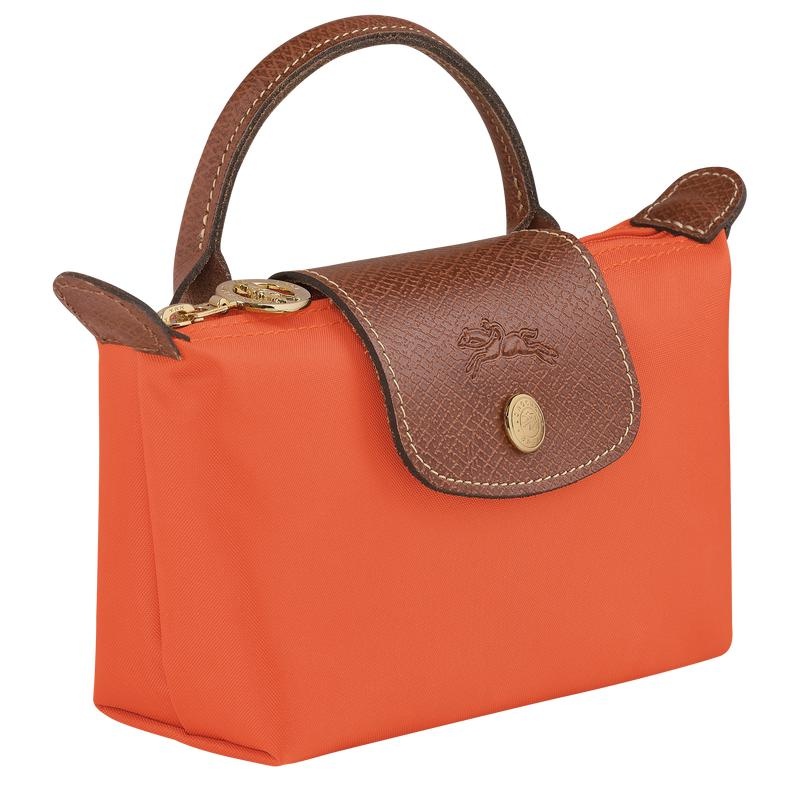 Orange Women's Longchamp Le Pliage Original with handle Pouches | 0816-GQOCF