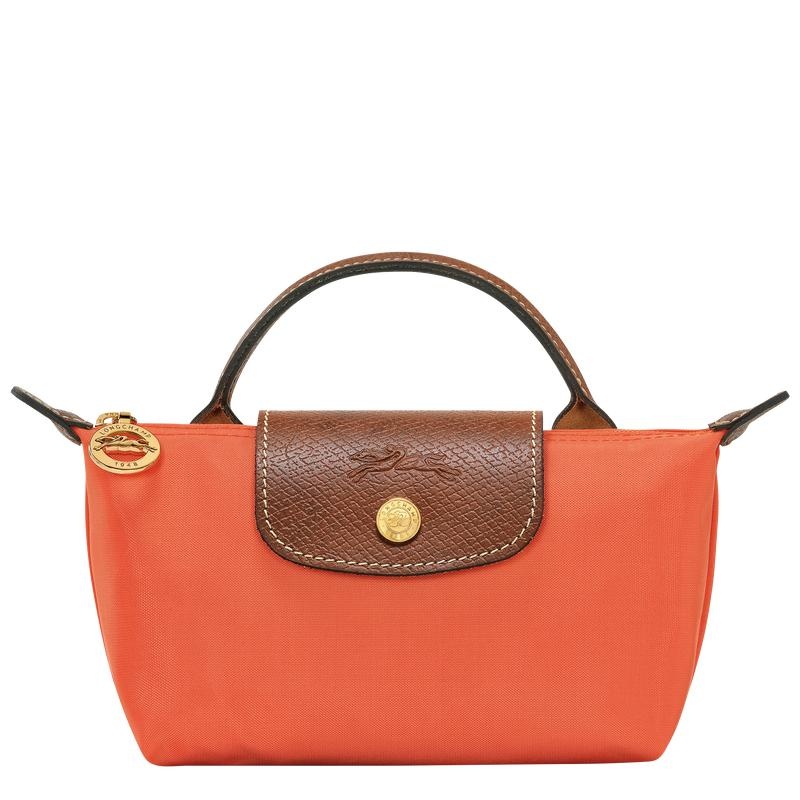 Orange Women\'s Longchamp Le Pliage Original with handle Pouches | 0816-GQOCF