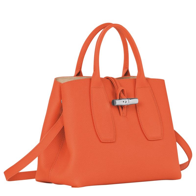 Orange Women's Longchamp Roseau M Handbags | 3860-RHXMJ