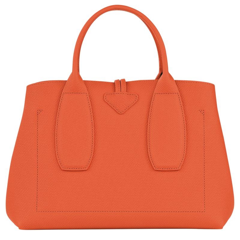 Orange Women's Longchamp Roseau M Handbags | 3860-RHXMJ